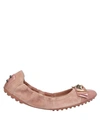 TOD'S TOD'S WOMAN BALLET FLATS PASTEL PINK SIZE 6.5 LEATHER,11917334NW 3