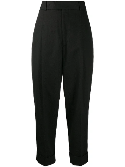 Vivienne Westwood Anglomania Pleat Detail Cropped Tailored Trousers In Black