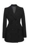 Dolce & Gabbana Wool Blend Double-breasted Jacket In Black