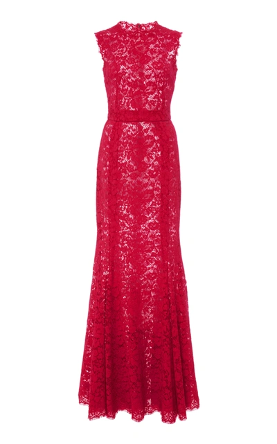 Dolce & Gabbana Sleeveless Lace Gown In Pink