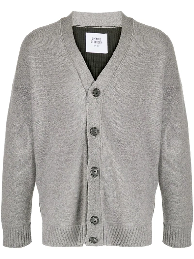 Opening Ceremony Grey Wool & Cashmere Cardigan In Grey Melang