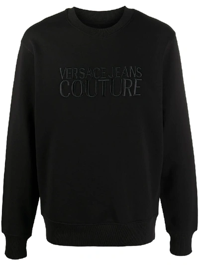 Versace Jeans Couture Embroidered Logo Sweatshirt In Black