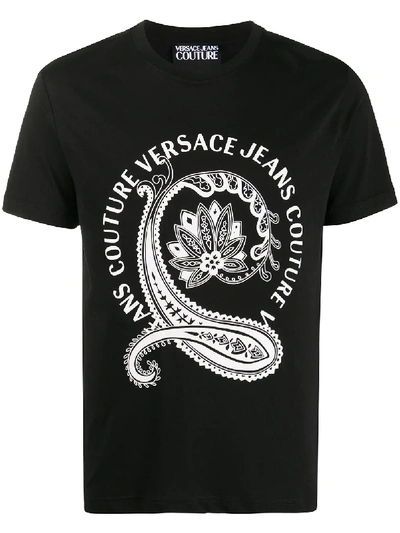 Versace Jeans Couture Logo Print T-shirt In Black