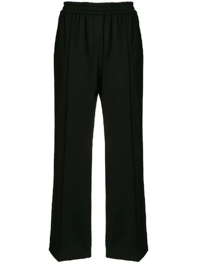 Goodious Wide-leg Elasticated Waist Trousers In Black