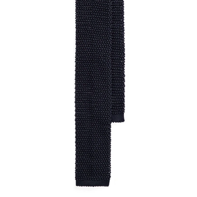 Polo Ralph Lauren Knit Silk Tie In Dark Navy