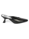 GIVENCHY WOMEN'S SQUARE-TOE LEATHER MULES,0400012531908
