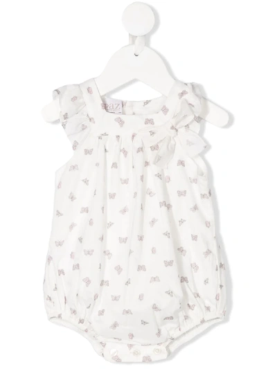 Paz Rodriguez Babies' Butterfly Print Romper In White