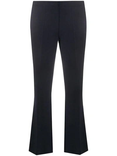 P.a.r.o.s.h Parosh Mid-rise Cropped Trousers In Blue