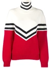 Dsquared2 Colour Block Roll Neck Jumper In Red