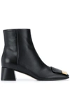 SERGIO ROSSI LOGO-PLAQUE ANKLE BOOTS