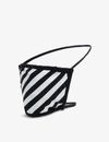 Off-white Striped Cotton Face Covering In Black/white