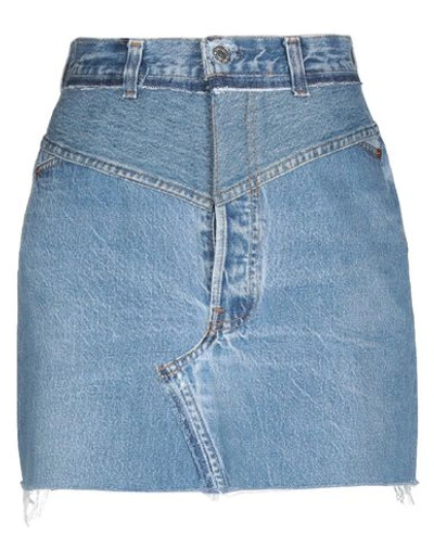 Re/done With Levi's Denim Skirt In Blue