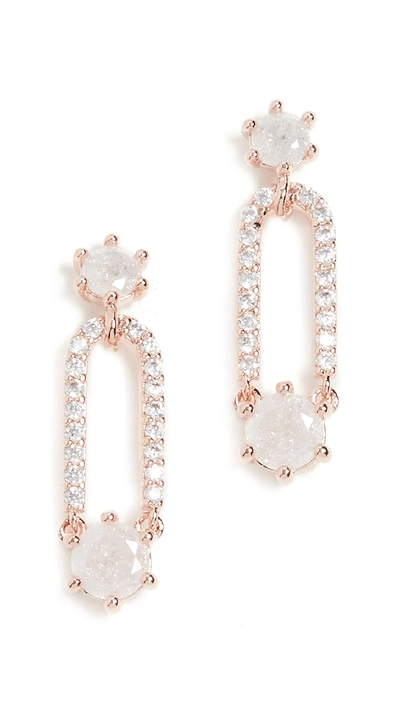 Theia Jewelry Sofia Douple Drop Stud Earrings In Rose Gold