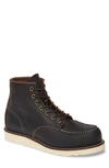 Red Wing 6 Inch Moc Toe Boot In Black Prairie Leather