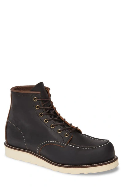 Red Wing 6 Inch Moc Toe Boot In Black Prairie Leather