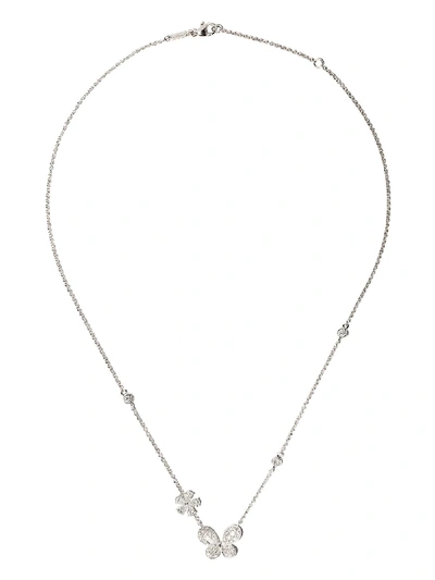 David Morris 18kt White Gold Diamond Pixie Pendant Necklace