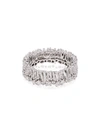 Suzanne Kalan 18k White Gold Fireworks Short Stack Diamond Ring In Metallic