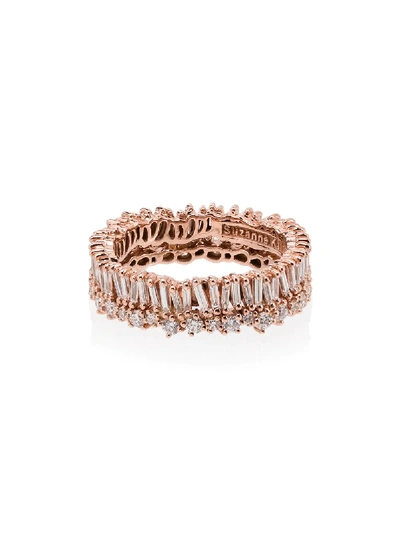 SUZANNE KALAN SHORT STACK 18KT ROSE GOLD DIAMOND ETERNITY RING