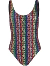 Etre Cecile Rainbow Logo Print Swimsuit In Multi