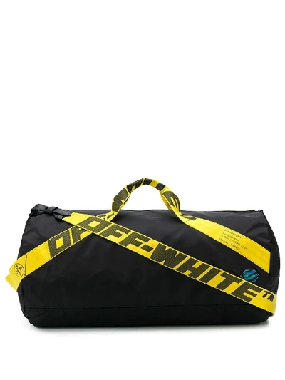 Off-white Industrial Strap Nylon Duffle Bag In Black