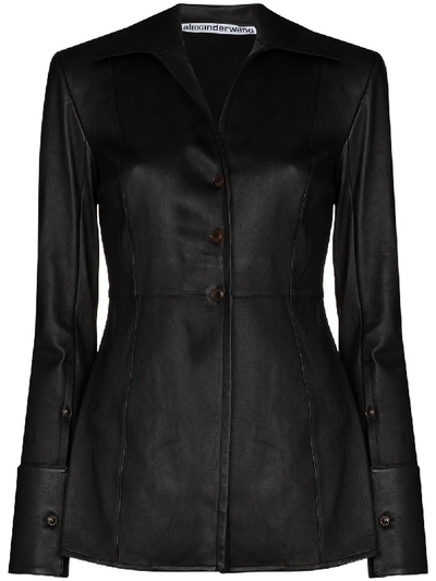 Alexander Wang Leather Jacket In Black Leather