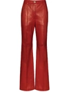GUCCI PLONGÉ LEATHER FLARE TROUSERS