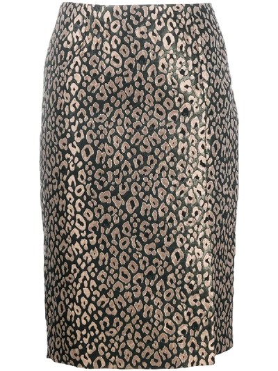 Dorothee Schumacher Leopard Print Skirt In Gold