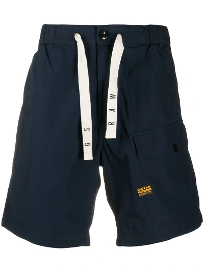 G-star Raw Knee Length Cargo Shorts In Blue