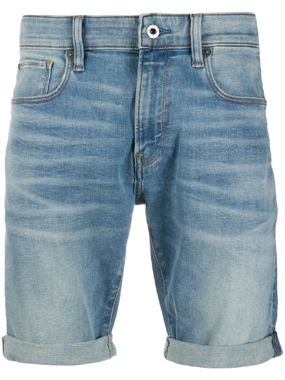 G-star Raw Schmale '3301' Jeans-shorts In Blue