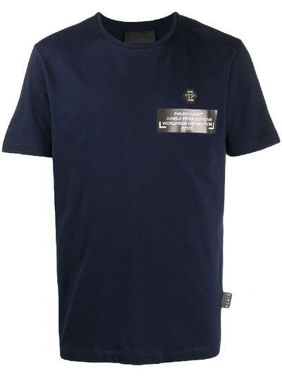 Philipp Plein Ss King Plein Cotton T-shirt In Blue