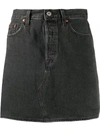 Levi's High-waist Deconstructed Denim Skirt In Black