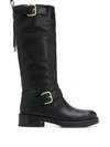 RED VALENTINO BIKERED CALF-LENGTH BOOTS