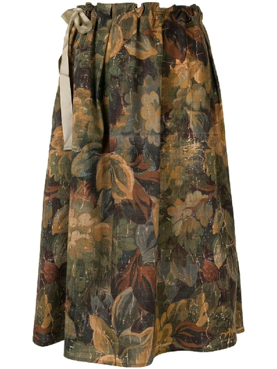 Pierre-louis Mascia Floral Tapestry-print Skirt In Multicolour