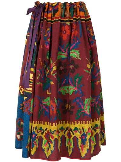 Pierre-louis Mascia Abstract Floral-print Skirt In Multicolour