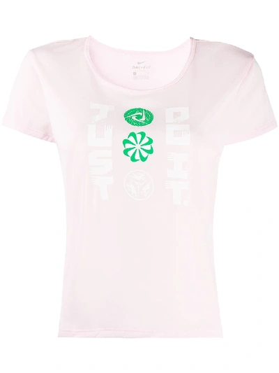 Nike Logo Print T-shirt In Pink