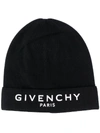 GIVENCHY EMBROIDERED LOGO BEANIE HAT
