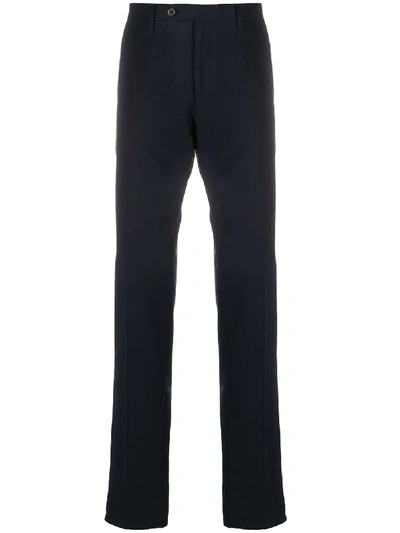 Ferragamo Elasticated Waistband Straight-leg Trousers In Black
