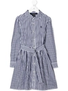 RALPH LAUREN STRIPED BELTED SHIRT DRESS