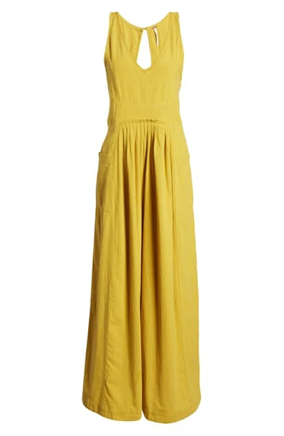 Free People Next Level Wide Leg Jumpsuit In Honey Mallow