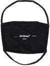 Off-white Helvetica Logo Cotton Face Mask In Black