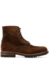 BRUNELLO CUCINELLI ANKLE LENGTH LACE-UP BOOTS