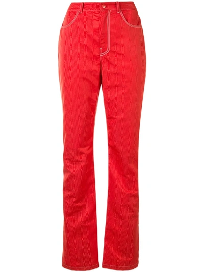 Marine Serre Straight-leg Trousers In Red