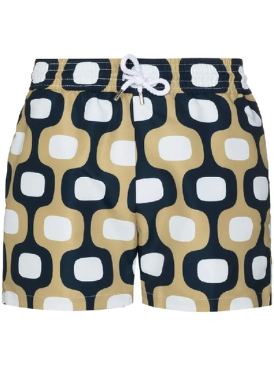 Frescobol Carioca Ipanema Mid-length Printed Swim Shorts In Yellow