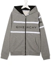 GIVENCHY LOGO-PRINT ZIP-FRONT HOODIE