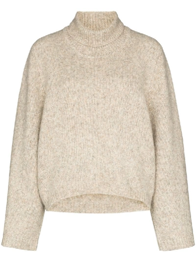 Totême Ravenna Mélange Wool-blend Turtleneck Sweater In Grey