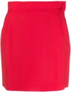 Shop Attico High-waisted Mini Skirt In Red