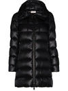 Moncler Suyen Lightweight Shiny Down Jacket In Black