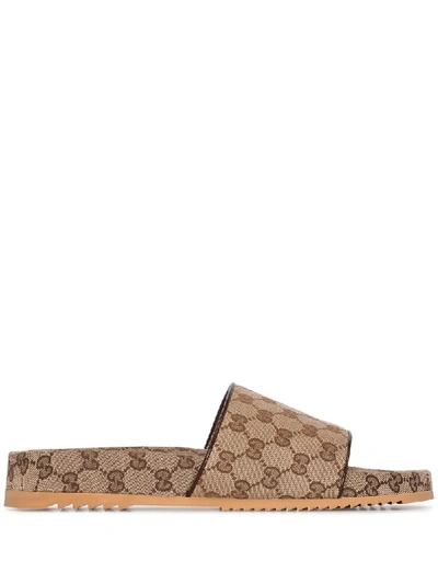Gucci Pursuit Gg Slide In Brown