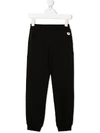 Philipp Plein Junior Heart Print Studded Track Pants In Black