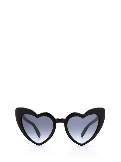 Saint Laurent Women's Lou Lou Mirrored Heart Sunglasses, 55mm In Black